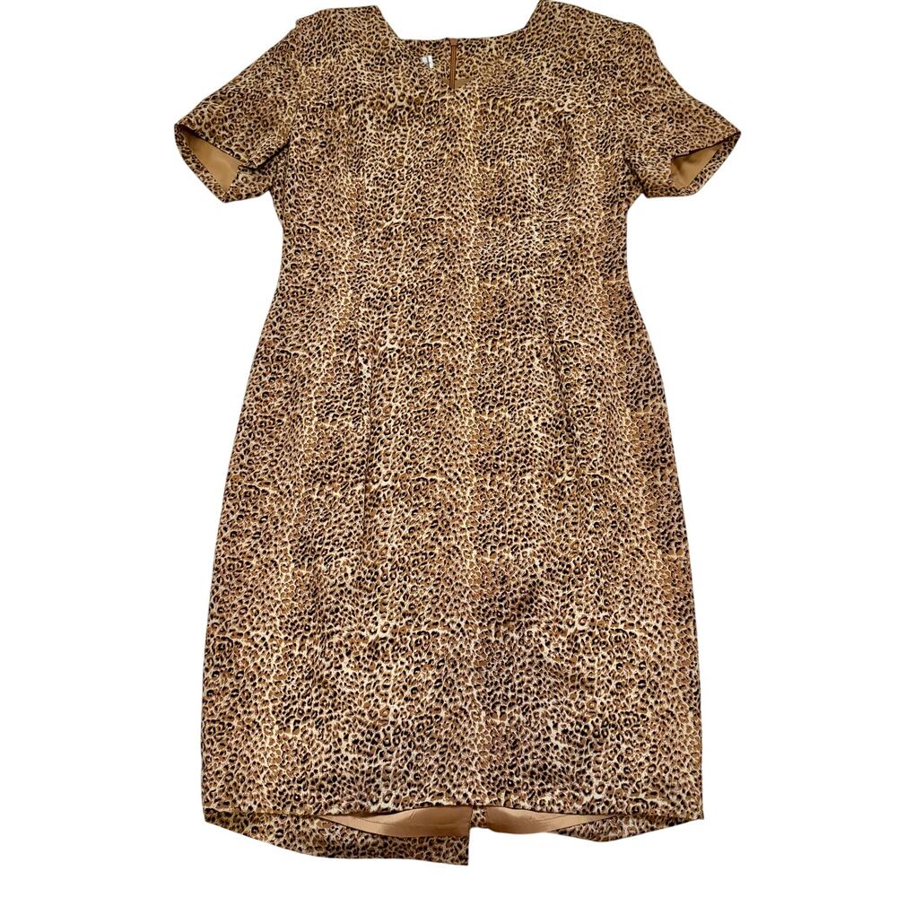 August Hale Vintage Animal Print Sheath Dress size 10 Deadstock NWT